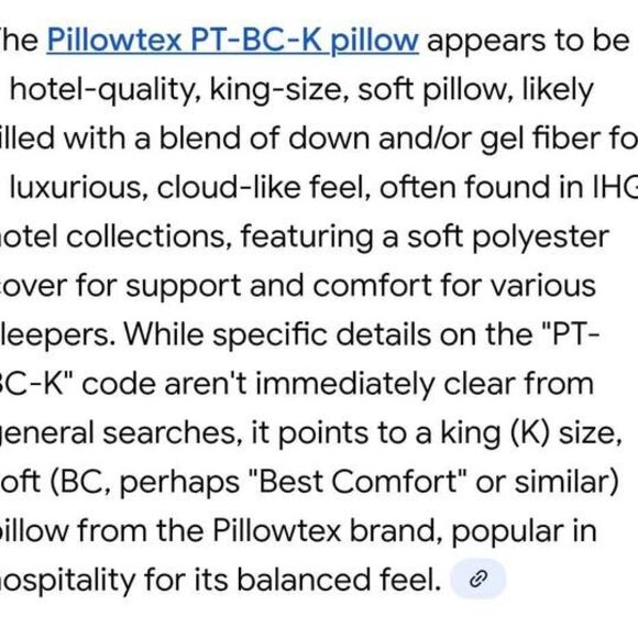 King size Pillowtex corporation pillows IHG hotels choice cotton cover polyester - Picture 8 of 10